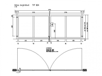 Dvokrídlová brána s výplňou dizajnových alebo 3D plechov